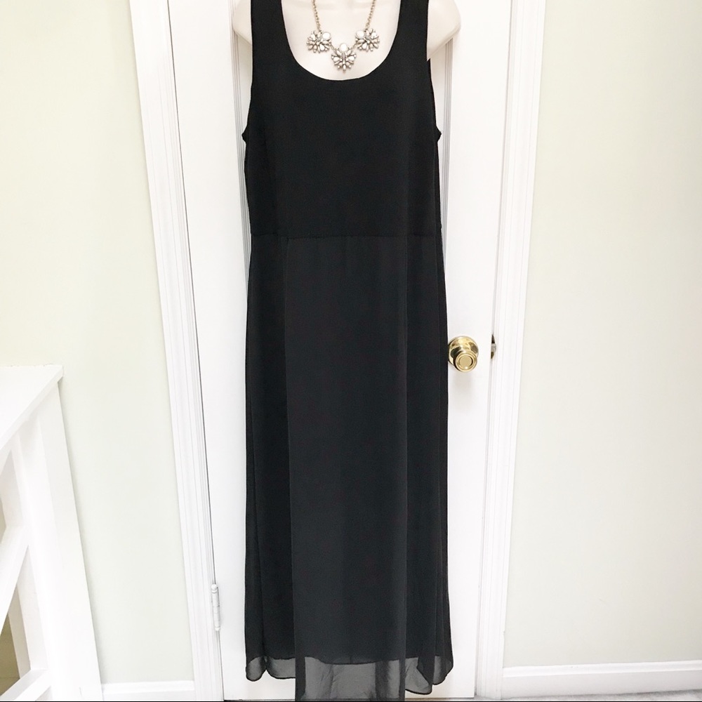 Vince Camuto Long Black Sheer Dress